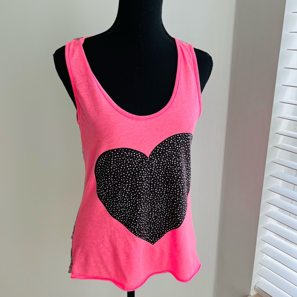 Rhinestone Heart Tank